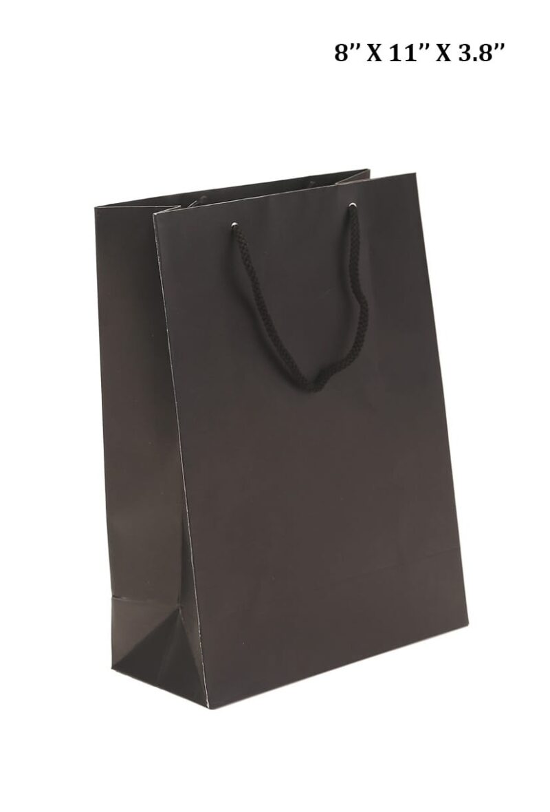 Paper Bag Black Pack Of 25(8"x11"x3.8")(25)