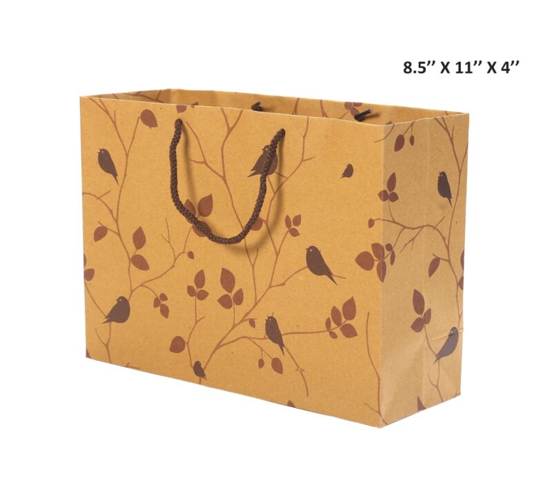 Paper Bag Brown Designer Dark Brown Pack of 75 (  11" X 8" X 4") (75)